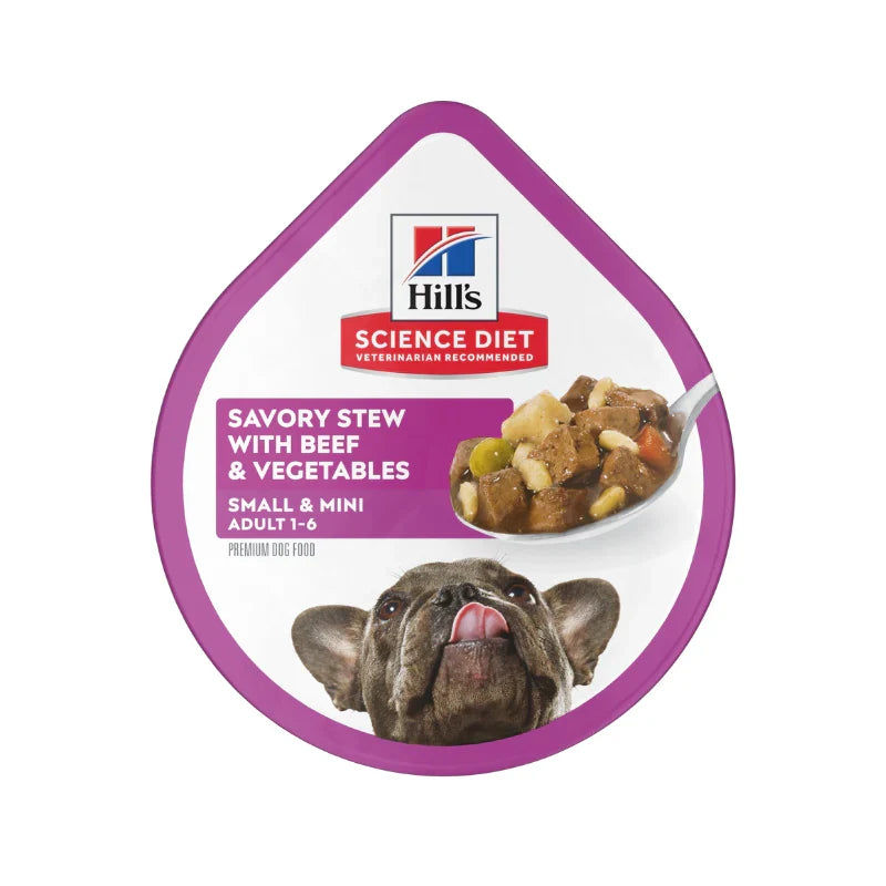 Hill's alimento húmedo perro adulto raza pequeña estofado res y vegetales