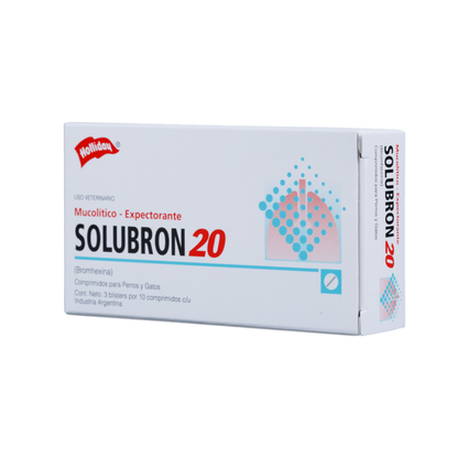 Solubron 20 Mucolítico Expectorante Para Perro y Gato X 30 Comprimidos