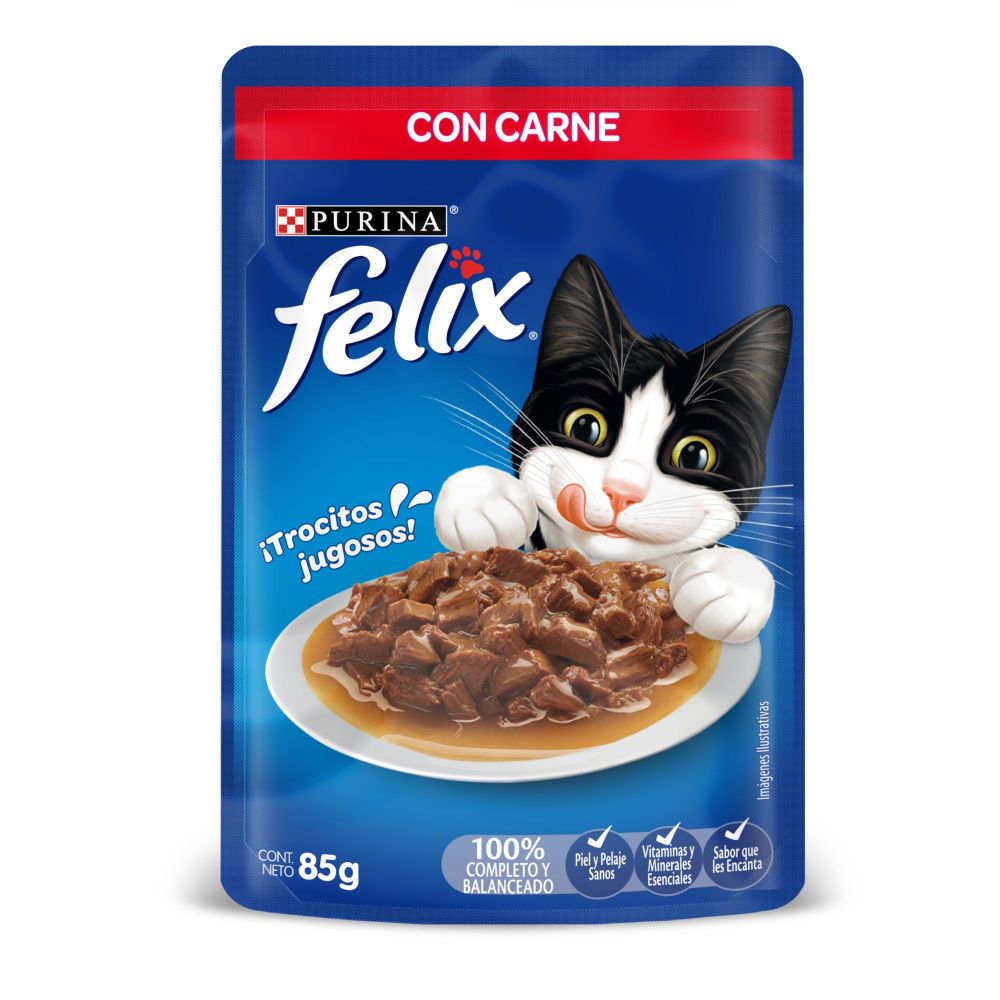 Alimento Húmedo Para Gato Felix Classic Con Carne