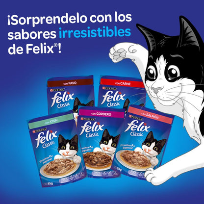 Alimento Húmedo Para Gato Felix Classic Con Carne